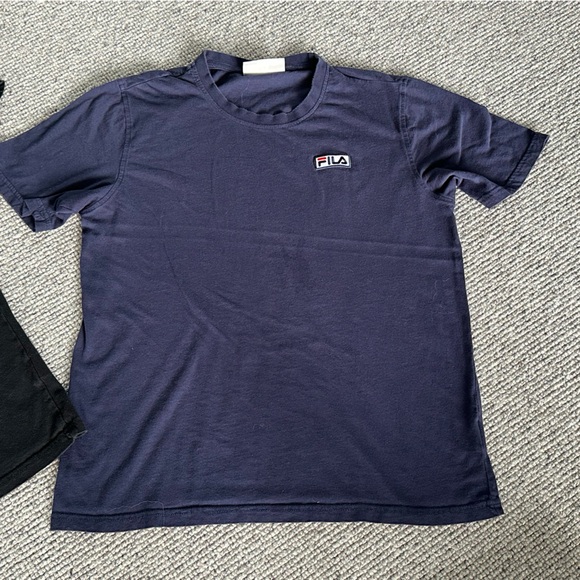 FILA T-Shirt Set of 2 Skylar Tee Shirt Short Sleeve Gym Top Navy Black Medium M - Picture 8 of 13
